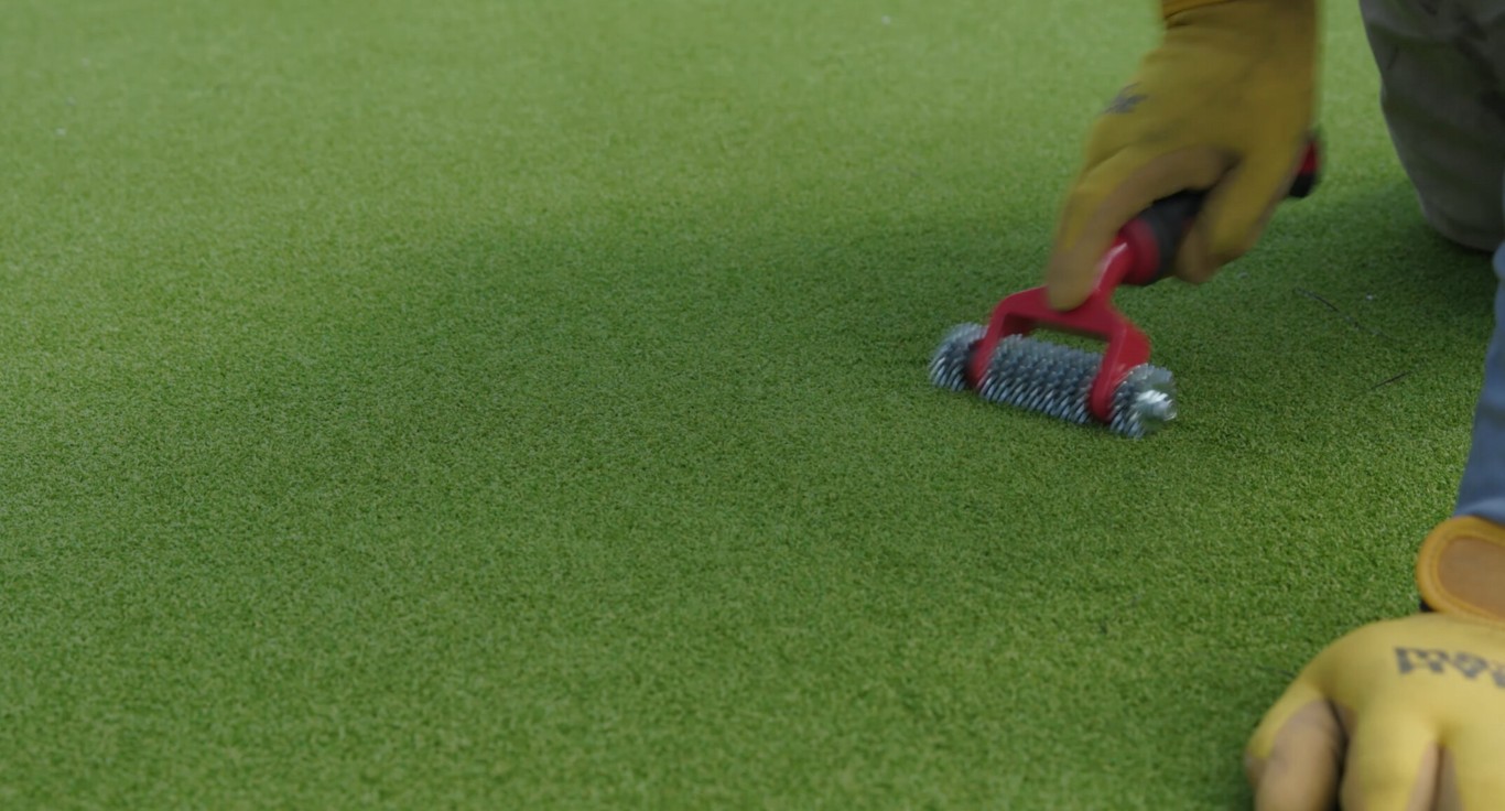 Playground safety turf installation in Huntsville school